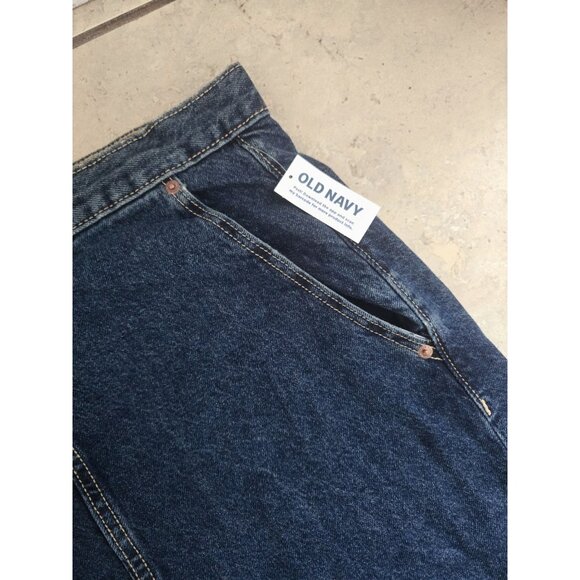 Old Navy Button Front A-line Cotton High Rise Denim Jean Skirt Plus Size 28 4X - Picture 6 of 12